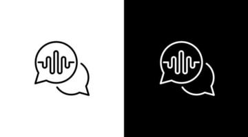 voice chatting conversation application logo audio sound wave voice technology outline icon design vector