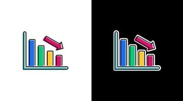 abajo estadística márketing Finanzas infografía datos análisis vistoso icono gráfico bar porcentaje vector