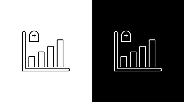 Death increase statistic infographic data analysis outline icon design chart bar vector