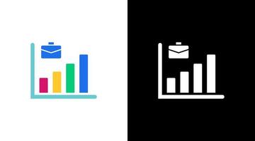 negocio maleta incrementar infografía datos análisis vistoso icono diseño gráfico bar vector