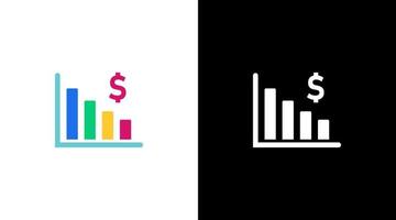 profit decrease marketing infographic data analysis colorful icon design chart bar vector