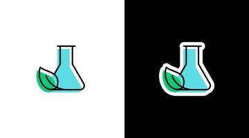 natural chemical lab environmental logo icon sticker vector