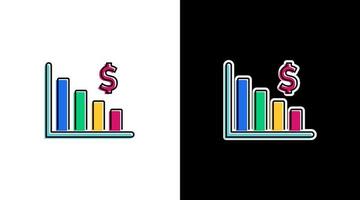 ventas valores abajo dinero márketing infografía datos análisis vistoso icono diseño gráfico bar porcentaje vector