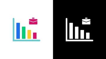 business suitcase decrease infographic data analysis colorful icon design chart bar vector