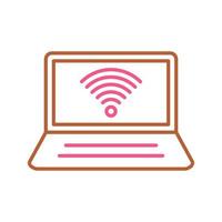 Connected Laptop Vector Icon