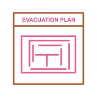 icono de vector de plan de evacuación