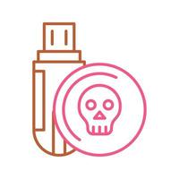 icono de vector de unidad usb infectado