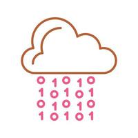 icono de vector de codificación de nube