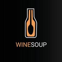 A black and orange logo for wine soup. vector