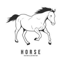 Coloring book with a horse vector