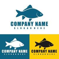 Modern, vintage Fish logo design vector