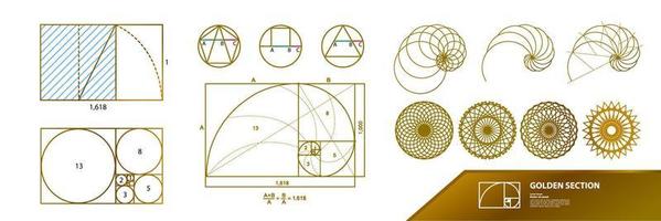 Golden ratio for creative design section vector illustration.