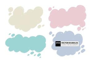 Hand drawn textured speech bubble set. Cloud shape backgrounds. Call out collection as backdrops for messages, banners, phrases, quotes. vector