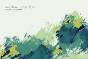 Light color vector background with hand drawn green colors abstract stains and brush strokes with copy space on top. Artistic backdrop.