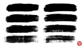 Vector set of hand drawn brush strokes, stains for backdrops. Monochrome design elements set. One color monochrome artistic hand drawn backgrounds.