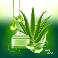 aloe vera collagen and serum for skin care cosmetic vector