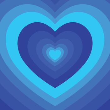 Abstract Blue Color Heart Illustration vector