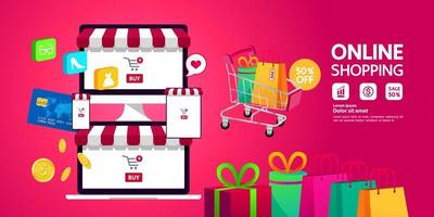 Online shopping idea vector illustration