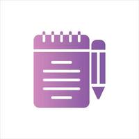 notepad icon with isolated vektor and transparent background vector