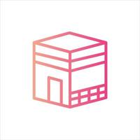 kaaba icon with isolated vektor and transparent background vector
