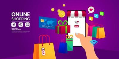 Online shopping idea vector illustration