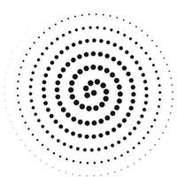 pattern of black spiral dots on white background vector