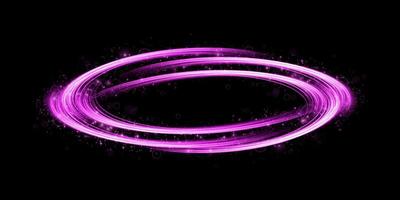 Abstract light lines of movement and speed with purple color sparkles. Light everyday glowing effect. semicircular wave, light trail curve swirl vector