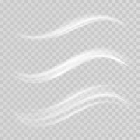 Abstract light lines of motion and speed in white color. Light everyday glowing effect. semicircular wave, light trail curve swirl vector