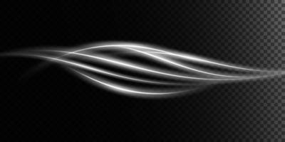 Abstract light lines of movement and speed in white. Light everyday glowing effect. semicircular wave, light trail curve swirl, car headlights, incandescent optical fiber png. vector