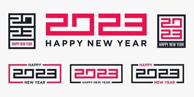 2023 Happy New Year logo text design. 2023 number design template. vector illustration.