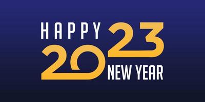 Happy New Year 2023 logo design. New year 2023 text design vector template.