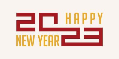 Happy New Year 2023 logo design. New year 2023 text design vector template.