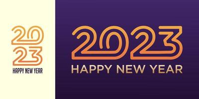 Happy New Year 2023 logo design. New year 2023 text design vector template.