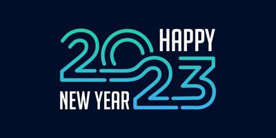 Happy New Year 2023 logo design. New year 2023 text design vector template.