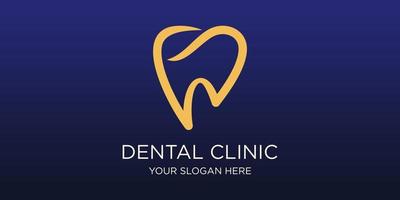 Plantilla de vector de diseño abstracto de diente de logotipo de clínica dental