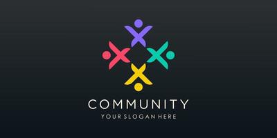 Social Network Team Partners Friends logo design vector