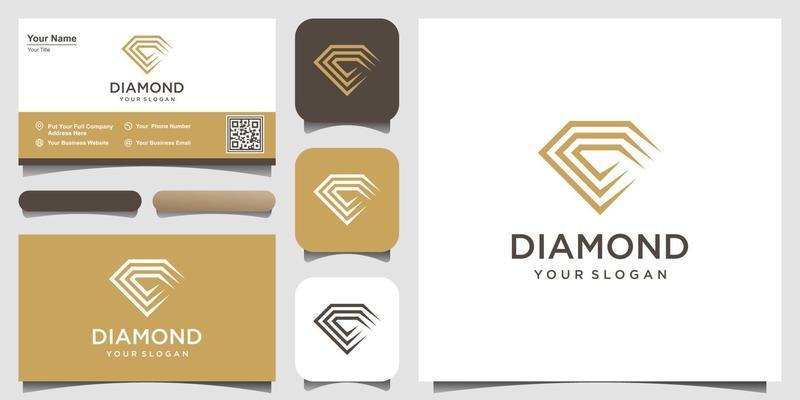 Creative Diamond Logo Design Template and business card design.