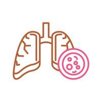 icono de vector de cáncer de pulmón