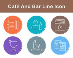 café y bar vector icono conjunto