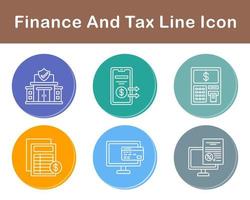 Finanzas y impuesto vector icono conjunto