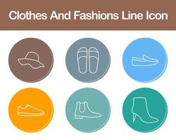 Clothes And Fashions Vector Icon Set