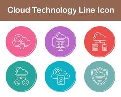 nube tecnología vector icono conjunto