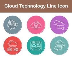 nube tecnología vector icono conjunto