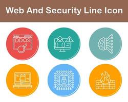 web y seguridad vector icono conjunto