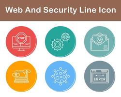 web y seguridad vector icono conjunto