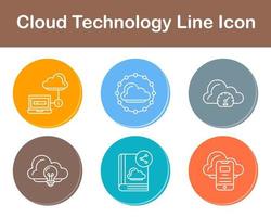 nube tecnología vector icono conjunto