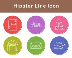 hipster vector icono conjunto