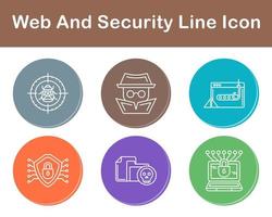 web y seguridad vector icono conjunto