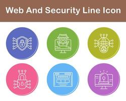 web y seguridad vector icono conjunto