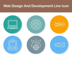 web diseño y desarrollo vector icono conjunto